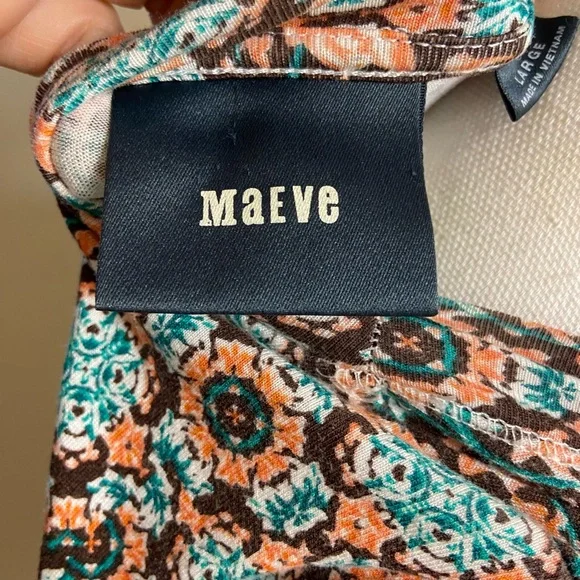 Anthropologie Maeve Lilt swing dress colorful jersey knit with pockets Large - Picture 11 of 13